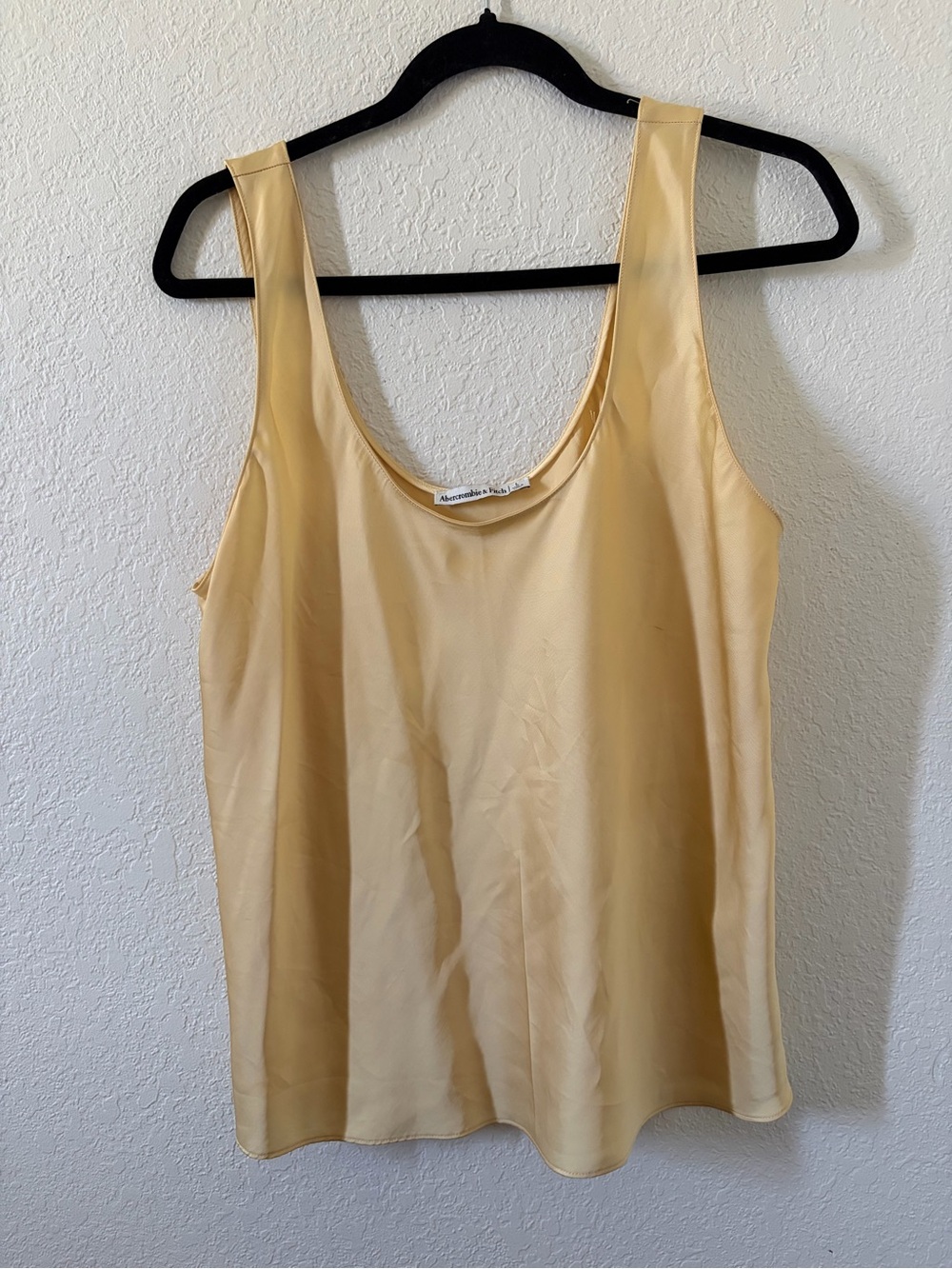 Abercrombie & Fitch Satin Scoop Neck Camisole - yellow